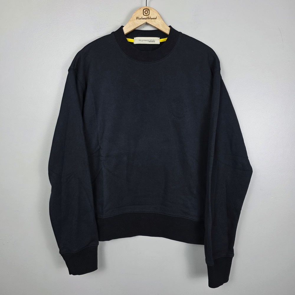New Balance x TokyoDesignStudio SAMPLE Navy Blue Embossed Logo Sweatshirt Mens